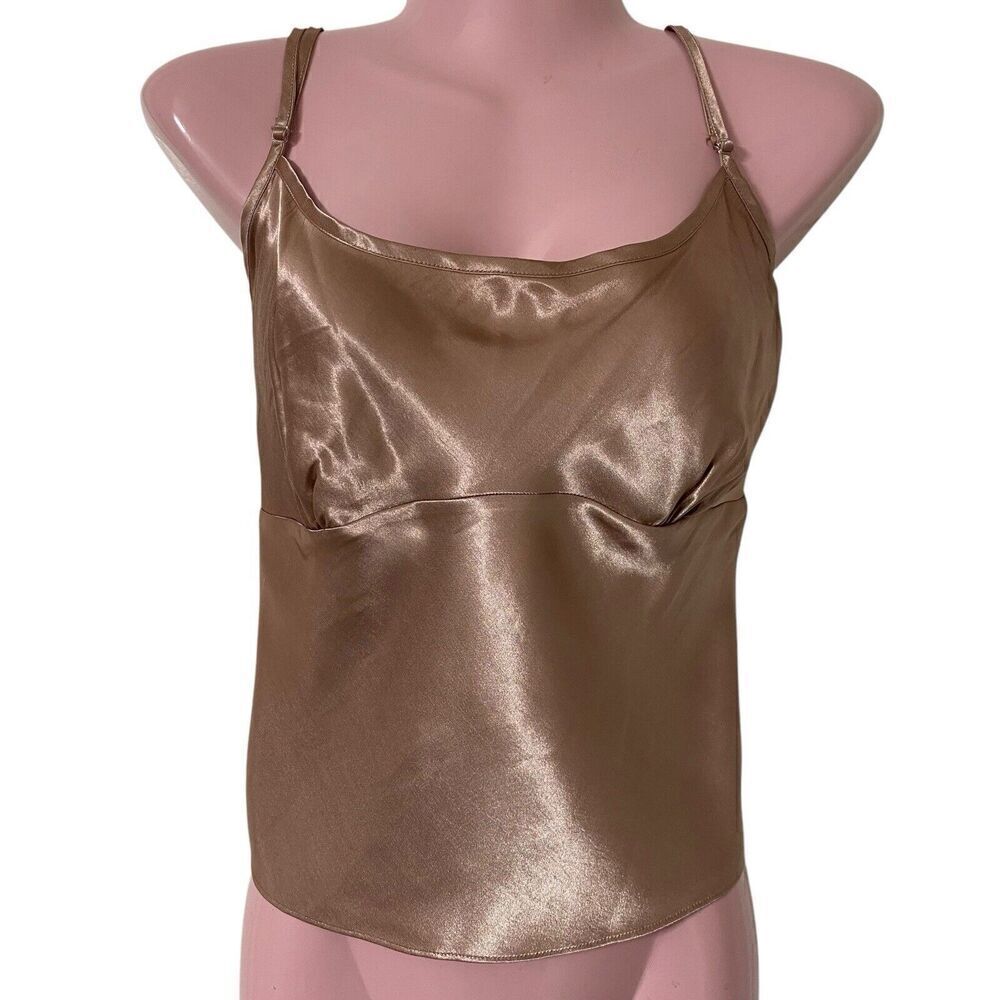 Victoria's Secret Camisole Tank Top Women's Medium Beige Bias Cut Club Dance